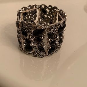 Vintage Silver & Black Bracelet